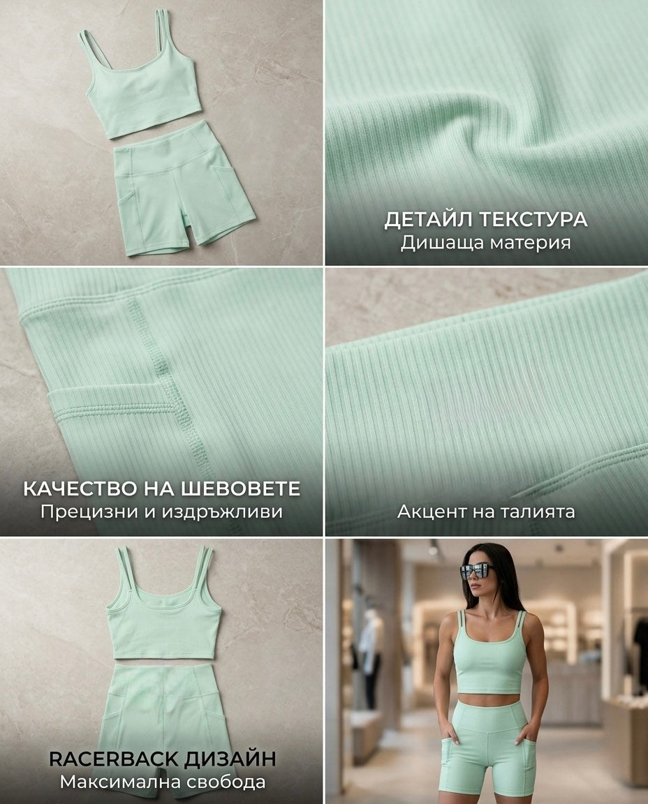 Спортен комплект с къс клин