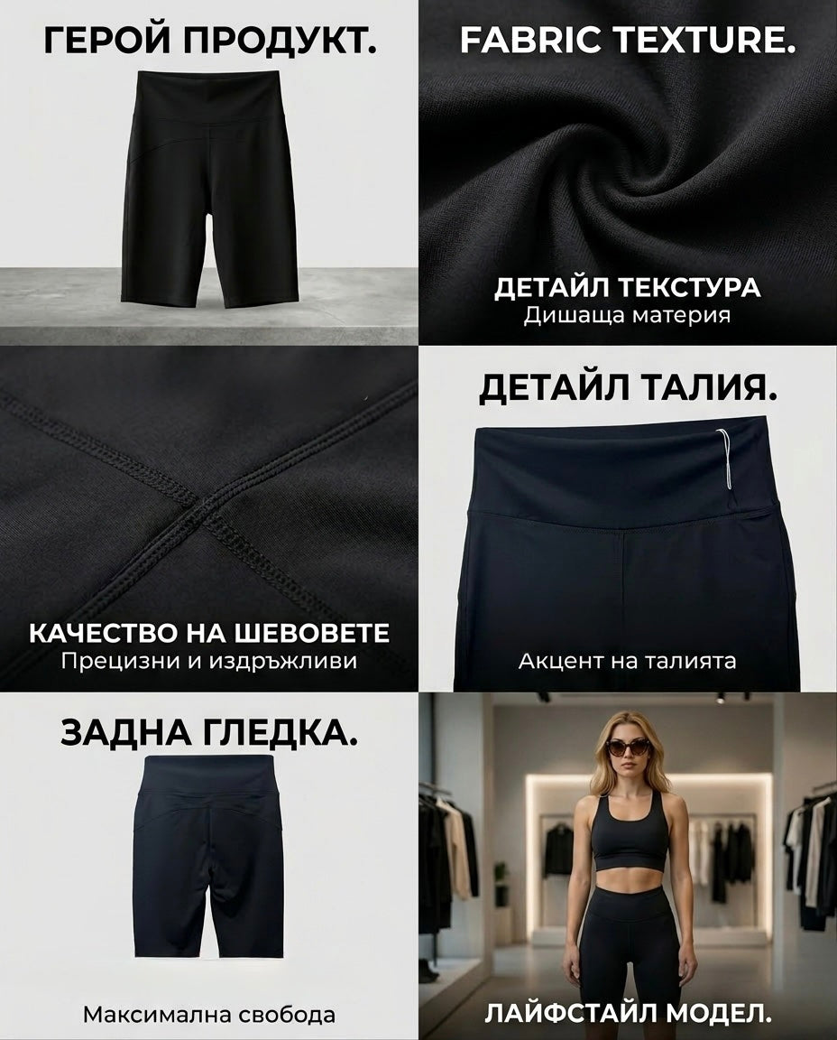 Къс спортен клин с висока талия