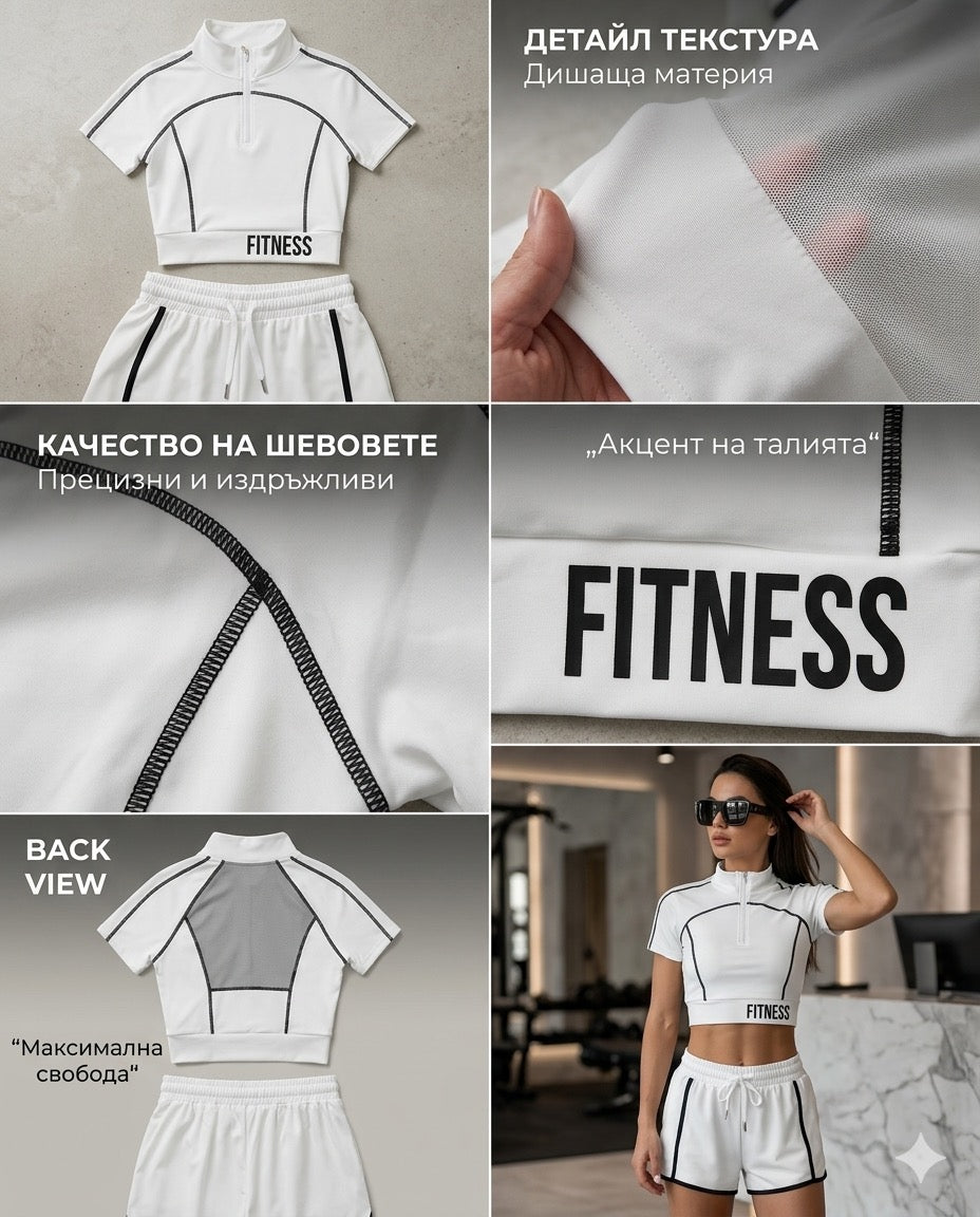 Дамски спортен сет за тренировки с надпис ''FITNESS''